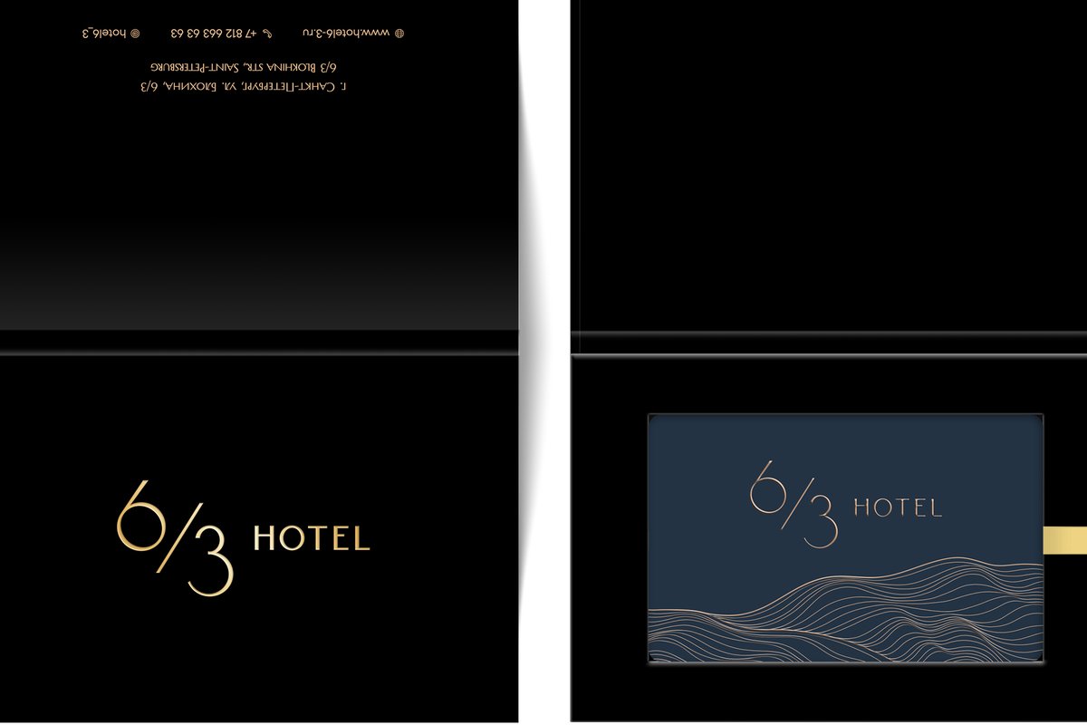 Кардпак с лентой 6/3 Hotel, чёрный с золотой лентой